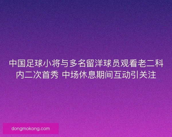 中国足球小将与多名留洋球员观看老二科内二次首秀 中场休息期间互动引关注