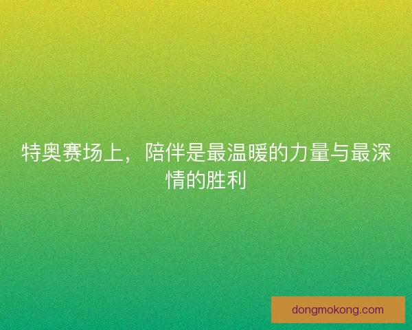 特奥赛场上，陪伴是最温暖的力量与最深情的胜利